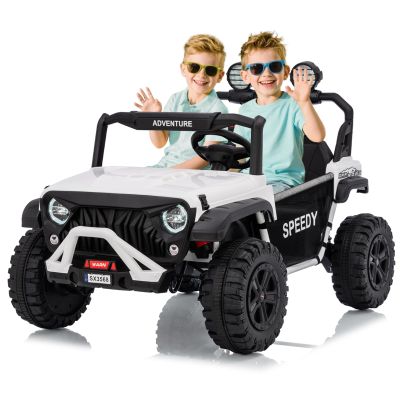24V Ride on Toys for Big Kids, Ride on Truck with Remote Control - 4WD Electric Car, 2 Seater UTV, Spring Suspension, Front & Behind LED Lights, Dual Storage, 3 Speeds, Music, Parent Safety Brake