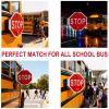 Double Sided LED Stop Sign for School Buses, High Visibility Reflective Blinking Traffic Warning Sign for School Zones & Bus Lanes 24V view 4