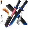 Sparkblade Sword with Sparks, 17.5in RGB LED Light Up Prop w/Mist Fog Effect, Motion Sound FX, Auto-Eject, USB-C Rechargeable, Flints Included (Blue) view 1