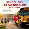Double Sided School Bus Stop Sign with Waterproof Reflective Film, High Visibility Traffic Flashing Light Parking Sign for School Zones 12V view 2