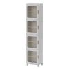 3 Tier Stackable Storage Bins with Wheels - Clear Door Collapsible Plastic Containers for Living Room, Bedroom, Dorm, Laundry Room, Kitchen Organization, Space-Saving view 1