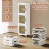 3 Tier Stackable Storage Bins with Wheels - Clear Door Collapsible Plastic Containers for Living Room, Bedroom, Dorm, Laundry Room, Kitchen Organization, Space-Saving view 3