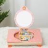 Wooden Kids Play Vanity - Folding Dressing Table, Pretend Play Girls Vanity Set with Comb and Cosmetic Accessories, Fun Dress Up Toy for Christmas, Home, Childrens Room, and Imaginative Plays view 4