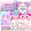 13PCS Axolotl Gifts for Girls 3 4 5 6 7 8 9 10 Years Old with Stationery Plush Diary with Lock/Glowing Blanket/Eye Mask/Crossbody Bag Teen Birthday Christmas Axolotl Gifts for Girls Kids view 1