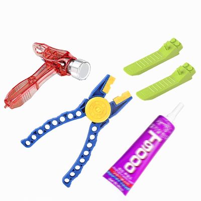 QIXINDGYH Small Building Brick Tool Set for Micro Blocks, Assembly and Disassembly Helper Kit with Pin Puller Pliers, Brick Separator, Hammer, Tweezers and Pry Tool(Color Random) (4 Pieces B)