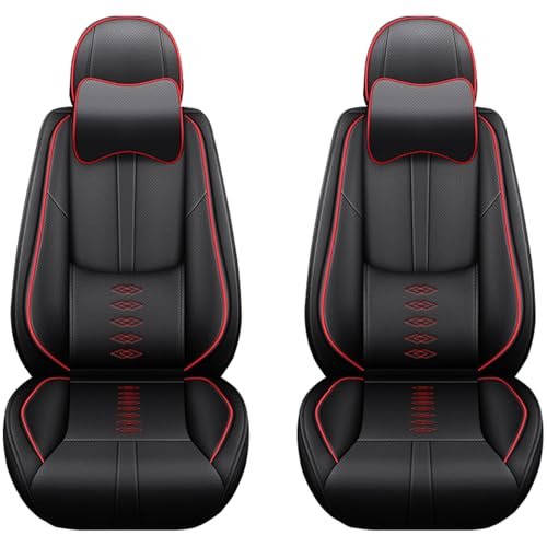 Cresater Car Seat Cushions,Faux Leather Seat Covers Fit for BMW 328d 2001-2024 2025,Front Set Automotive Seat Covers,Waterproof Seat Covers for Cars(2PCS/with Pillows,Red-Black)