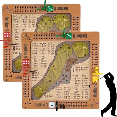 Tabletop Dice Golf Game - Mini Bar Game Set, Fun & Challenging Wooden Dice Game with Movable Pegs for Golf Lovers, Ideal Gift for Family & Friends, 2026 Popular (2PCS)