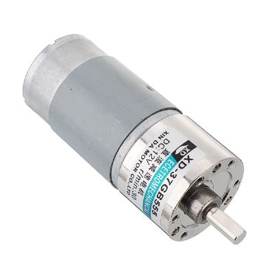 555 Gear Reducer Motor 37GB555 DC 12V 24V Large Torque Reversible Motor Metal Gear Reverse Self Lock for Automation Equipment(30RPM,12V)