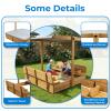 Mayugardening Large Wooden Kids Sandbox with Lid, Outdoor Weatherproof Sand Box with Covers, 2 Foldable Benches, Adjustable Height Canopy, Gift for Kids Aged 2-8 (47x47in) view 3