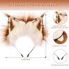 BADALU Therian Mask and Tail Set for Girls Halloween Furry Fox mask Wolf tail Cat Costume Ears Headband Faux Fur tail Cosplay Party view 2
