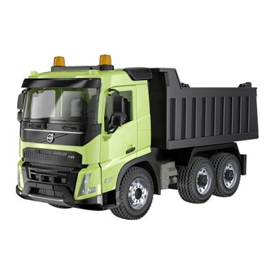DOUBLE E Volvo FMX 1:20 Scale RC Dump Truck - Full Function (360 Movement/Lift/Dump), 2.4GHz Anti-Interference, LED Lights & Realistic Engine Sounds - Remote Control Construction Toy for Adults