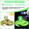 3D Printed Glow in The Dark Animals Snake, 30 Inch Surprise Mystery Fidget Anaconda Toy, Fake Python Statue with Realistic Eyes3-D Print Articulated Viper Collectible for Home Office (CLR) view 2