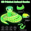 3D Printed Glow in The Dark Animals Snake, 30 Inch Surprise Mystery Fidget Anaconda Toy, Fake Python Statue with Realistic Eyes3-D Print Articulated Viper Collectible for Home Office (CLR) view 3