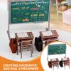 TOYANDONA 13pcs Miniature School Supplies - Doll School Supplies Mini Dollhouse Accessories Include Desk Chair Set Doll Schoolbag Blackboard Book for Miniature Classroom Furniture view 4