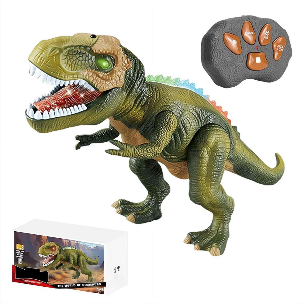 Fire Breathing Dragon Toy, Fire Breath Dino, Remote Control Walking & Spin-ning Dinosaur with 7-Color LED Firebreath Spray, Interactive Dance, Birthday Gift for Dinosaur Fans