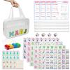 American Mahjong Game Set,Mahjong Set,Complete Mahjong Tile Set with 166 White Tiles (1.2),4 Tile rulers,4 dice,1 Bag,100 Chips,5 Instruction Manuals,Mahjong Game Gift for Enthusiasts view 1