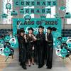 2026 Graduation Decorations, Teal Graduation Decorations Set with Congrats Grad Banner & Backdrop, Porch Sign, Hanging Swirls, Balloons, Honeycomb Centerpieces for Congrats Grad Party Decorations view 4