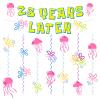 25 Years Later Birthday Banner Carton Sponge Banner Jelly Fish Hanging Swirls Garlands Sea Animals Hanging Banner for Birthday Party Decorations Supplies Party Favors view 1