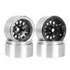 AMZSTAR RC 1.9 Inch Aluminum Alloy Beadlock Wheel Rims Hub Offset-10mm Metal Wheels Hub for 1/10 RC Rock Crawler Car for Axial SCX10 TRX4 TRX6 D90 D110 Upgrade Accessories 4pcs (12Holes-Black) view 2
