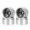 AMZSTAR RC 1.9 Inch Aluminum Alloy Beadlock Wheel Rims Hub Offset-10mm Metal Wheels Hub for 1/10 RC Rock Crawler Car for Axial SCX10 TRX4 TRX6 D90 D110 Upgrade Accessories 4pcs (12Holes-Black) view 3