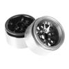 AMZSTAR RC 1.9 Inch Aluminum Alloy Beadlock Wheel Rims Hub Offset-10mm Metal Wheels Hub for 1/10 RC Rock Crawler Car for Axial SCX10 TRX4 TRX6 D90 D110 Upgrade Accessories 4pcs (12Holes-Black) view 4