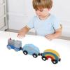 TOPINCN Wooden Weather Trains Set, Multifunctional Scene Combination Small Trains Toy with Bright Colors, for Children to Learn About Weather and Seasonal Changes view 2