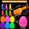 24 Pack Easter Eggs Fillers with Finger Lights, Light Up Toys Glow In The Dark Non Candy Gifts Easter Egg Fillers Easter Hunt Filling Treats Easter Basket Stuffers Party Favor for Kids Boys Girls view 2