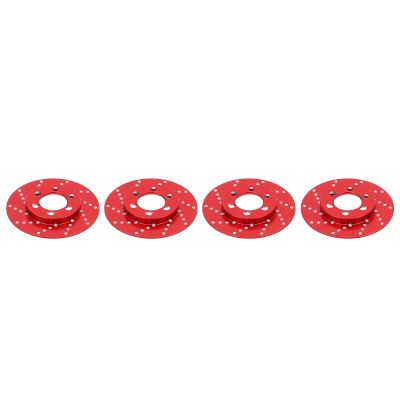 4pcs RC Brake Disc Aluminum Alloy Brake Caliper, RC Brake Disc for 2.2 Inch Wheel, High Performance Simulation Wheel Brake System with Anodized Surface, Lightweight Durable RC Acce (Red)