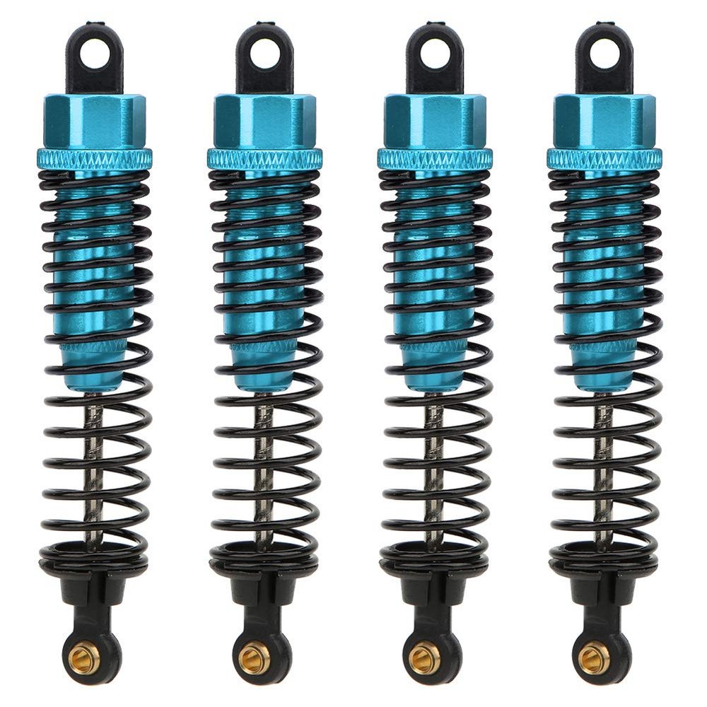 4PCS Aluminum Alloy CNC Hydraulic Shock Damper, RC Car Upgrade Accessories, Precision Machining for HSP 1/10 94101 94102 94103 94188 94108, Smooth Shock Absorption with Lightweight (Blue)