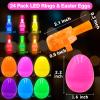 24 Pack Easter Eggs Fillers with Finger Lights, Light Up Toys Glow In The Dark Non Candy Gifts for Kids Boys Girls Easter Egg Fillers Easter Hunt Filling Treats Easter Basket Stuffers Party Favor view 2