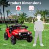 12V Ride-on Truck for Kids Age 3-5 | Parent Remote Control Toy with Steering Wheel Music | 4-Wheel Spring Suspension, LED Lights & 2 Speeds view 2