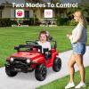12V Ride-on Truck for Kids Age 3-5 | Parent Remote Control Toy with Steering Wheel Music | 4-Wheel Spring Suspension, LED Lights & 2 Speeds view 4