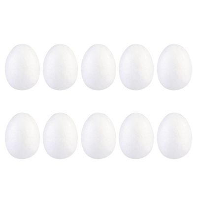 Zerodeko 50pcs 2. 4in Foam Easter Eggs White, Small Craft Eggs for DIY Projects, Solid Paintable for Crafts, Decorating Classroom Home Spring Decor