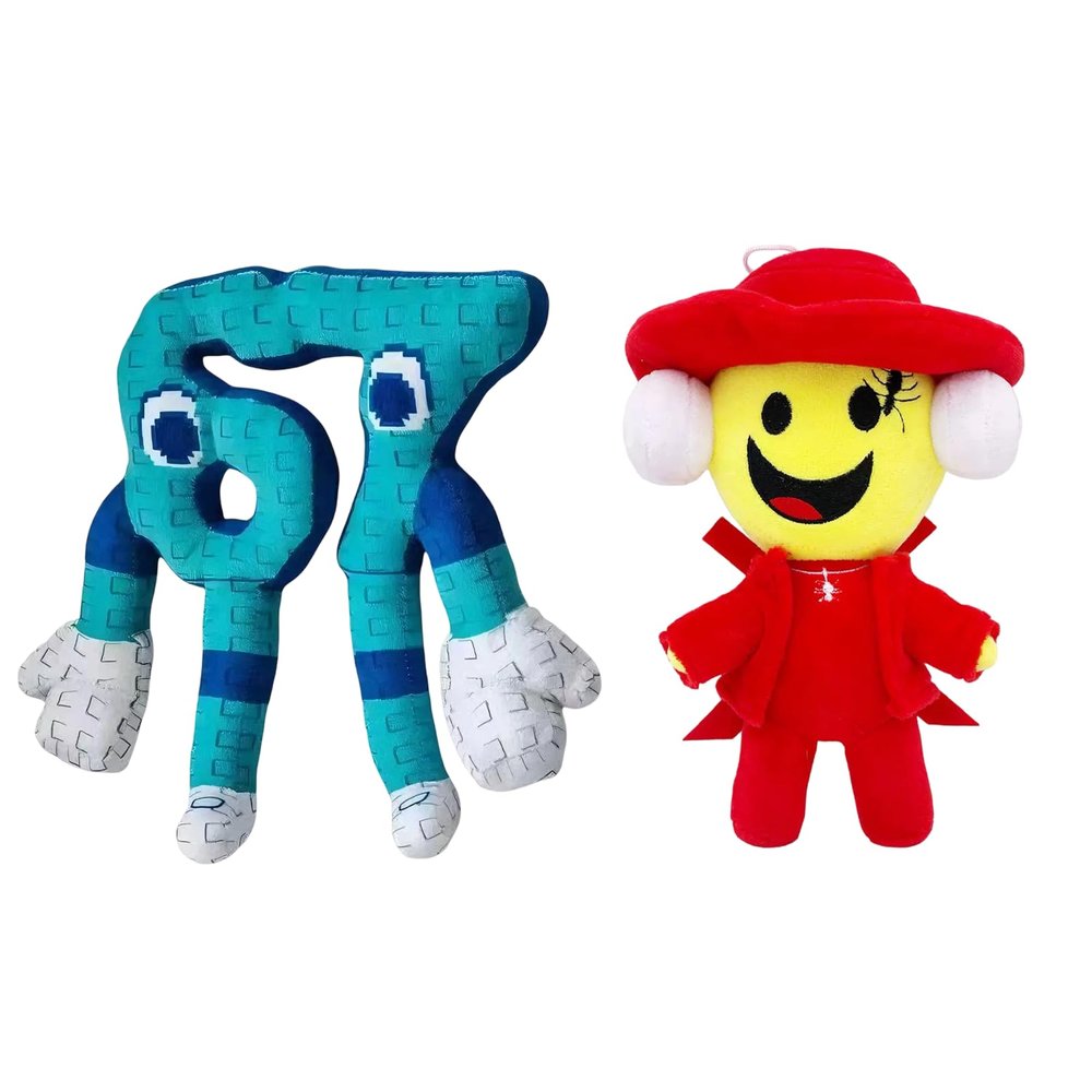 2-Pack Steal a Brainrot Plush Set Brainrot 67 & Sammy (11-Inch) Soft Huggable Decor Pieces for Rooms & Relaxation