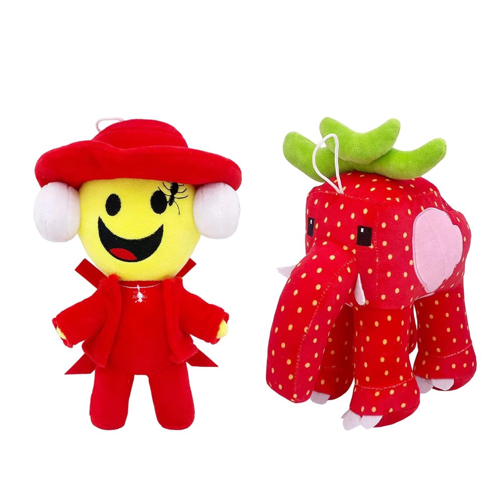 2-Pack Steal a Brainrot Plush Set  Strawberry Elephant & Sammy (11-Inch)  Soft Huggable Decor Pieces for Rooms & Relaxation