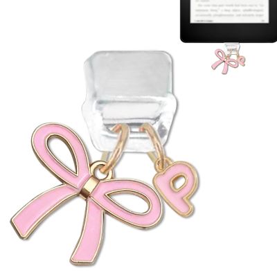 TMCLHXYNF Bow Initial P Charms Compatible with Kindle USB C Dust Plug Charm