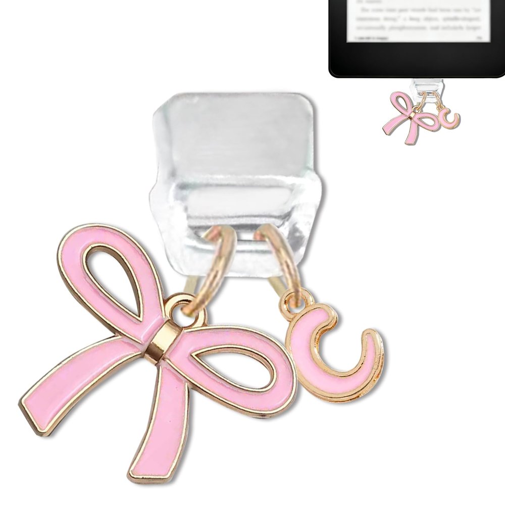 TMCLHXYNF Bow Initial C Charms Compatible with Kindle USB C Dust Plug Charm
