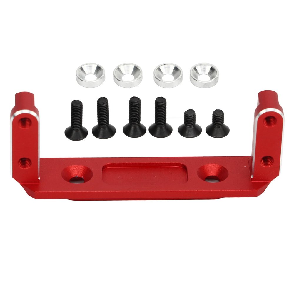 Aluminum Alloy Servo Mount for Capra UTB10, RC Car Servo Mount Upgrade, 1/10 RC Crawler Accessories with Black Engraved Gold Edge, Durable and Rustproof Design for Enhanced Perform (Red)