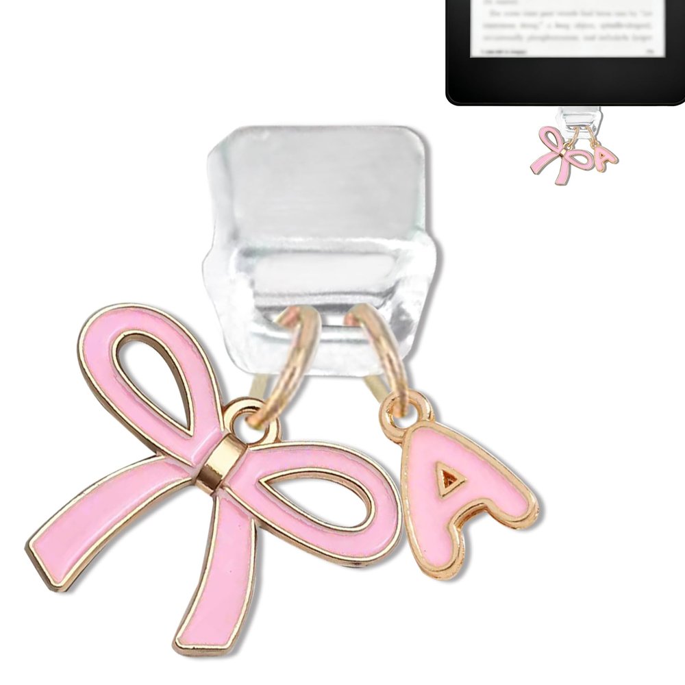TMCLHXYNF Bow Initial A Charms Compatible with Kindle USB C Dust Plug Charm