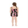Hawaii Hangover Girl Group Matching Hawaiian Luau Ruffle Top Jumpsuit Romper, Pretty Hibiscus Vine Pink Black, Girl, Size 2 view 3