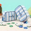 Empty Mahjong Tiles Bag with Zipper Thickened American Mahjong Rack Storage Bags Storage Pouch for Board Game Pieces Game Party Travel Gatherings Accessories, 10 x 6.8 x 3.5 Inch (Blue) (Blue) view 2