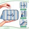 Empty Mahjong Tiles Bag with Zipper Thickened American Mahjong Rack Storage Bags Storage Pouch for Board Game Pieces Game Party Travel Gatherings Accessories, 10 x 6.8 x 3.5 Inch (Blue) (Blue) view 4