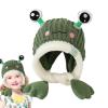 Animal Knit Hat - LED Light Frog Design, Ear Protection Warm Wool, Soft Knit Breathable Fabric, Adjustable Headband Comfortable Fit | Versatile Winter Outdoor Play School Party Kids Scenario view 1