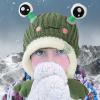 Animal Knit Hat - LED Light Frog Design, Ear Protection Warm Wool, Soft Knit Breathable Fabric, Adjustable Headband Comfortable Fit | Versatile Winter Outdoor Play School Party Kids Scenario view 3