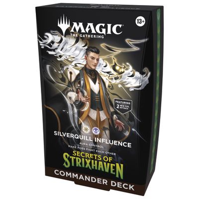 Magic: The Gathering Secrets of Strixhaven Commander Deck - Silverquill Influence (100-Card Deck, Deck Box + Accessories)