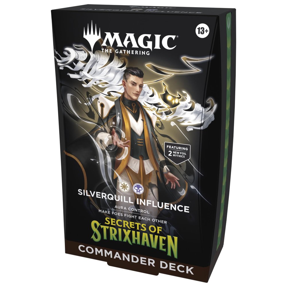 Magic: The Gathering Secrets of Strixhaven Commander Deck - Silverquill Influence (100-Card Deck, Deck Box + Accessories)