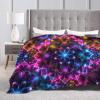 PWAOWU Neon Rainbow Mandala Blanket, Fleece Throw Blanket, Decor for Bed Sofa Home Office Travel Housewarming Gifts 40"x30" view 4
