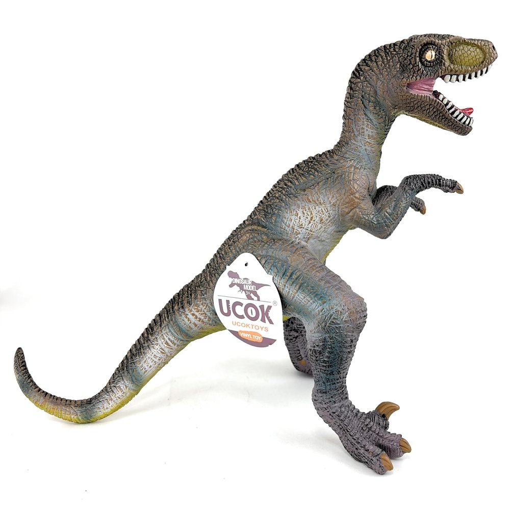 16 Velociraptor Vinyl Dinosaur Toy with Sound Effects  Realistic Large Dino Figure for Kids  Pretend Play & Display