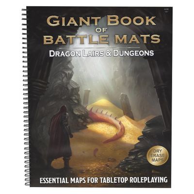 Giant Book of Battle Mats Dragon Lairs & Dungeons by Loke | Ages 14+ | 1+ Players | Reusable, Marker-Friendly Encounter Maps for Tabletop Roleplaying with Miniatures, Tokens & 3D Scenery