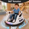 12V Electric Bumper Car for Kids, 360 Spin Ride On Toy with Remote Control, 2 Speed, Music, LED Lights, 5-Point Safety Belt, Toddler Vehicle with Tool Box, White view 3
